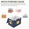 thumbnail image 6 of Yayeee Collapsible Storage Bin with Lid Fabric Closet Decorative Basket with Handles, Orange Cat Planet, 6 of 7