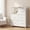 White, variant on BEAUTYPEAK 5 Drawer Fabric Dresser Storage Chest with 2 Tier Open Shelf Wooden Top, Black