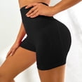 thumbnail image 2 of Women's Workout Biker Shorts High Rise Elastic Waist Athletic Yoga Short Pants Slim Fitted Fitness Gym Shorts (S, Black), 2 of 5