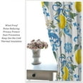 thumbnail image 4 of Watercolor Lemon Kitchen Curtains, Rustic Vintage Blue Tile Flower Botanical Plants Farmhouse Fresh Fruits Blackout Window Drapes for Cafe Living Room Bedroom, 84" W X 84" L, 4 of 6