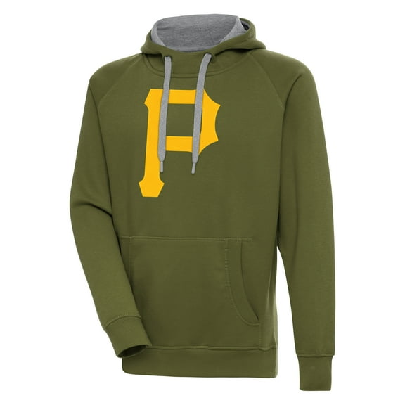 Men's Antigua Olive Pittsburgh Pirates Victory Pullover Hoodie