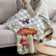 thumbnail image 3 of Spring Mushrooms Blanket Soft Cozy Warm Throw Blanket for Couch, Plush Fuzzy Flannel Fleece Blankets for Sofa, Farmhouse Pastoral Botanical Gray Plaid Bed Blankets Lightweight Gifts for Men, 50"x80", 3 of 9