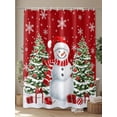 thumbnail image 4 of Christmas Shower Curtain Set ，Waterproof Fabric Shower Curtains Red Snowman Xmas Balls Pine Tree Snowflakes Winter Shower Curtains for Bathroom,Bathroom Decor 72"x96", 4 of 6