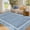 blue, variant on COZONY 6'x9' Washable Scalloped Area Rug, Non-Slip Low Pile Carpet, Stain-Resistant Geometric Floor Mat for Bedroom, Brown