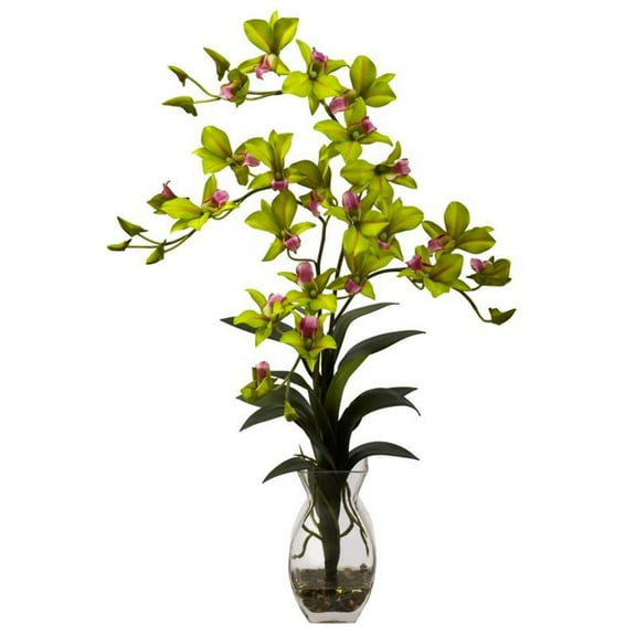 Nearly Natural Dendrobium Orchid w/Vase Arrangement