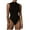 Black, variant on jsaierl Women's Bodysuit Short Sleeve Sexy Basics Versatile Solid Color Fashion Tight Fitting Cutout Jumpsuit