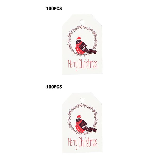 Moyic 100 piezas de papel temático de Navidad colgante de árbol de Navidad etiqueta de papel para manualidades DIY adornos de vacaciones Type5 NO5