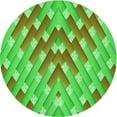 thumbnail image 1 of Ahgly Tapis Rond Lavable en Machine Intérieur Transitionnel Vert Néon, 7 Pieds Rond, 1 of 7