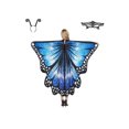 thumbnail image 1 of TheFound Adults Floral Print Butterfly Shaped Shawl+ Mask+ Tentacle Hair Hoop, 1 of 6