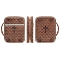 thumbnail image 3 of Xixirimido Bible Cover Case for Women, Quilted Bible Cover Bag with Handle, Bible Carrying Case Study Supplies Accessories for Men, Brown Cross Pattern, 3 of 7