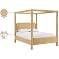 thumbnail image 4 of Bowery Hill Contemporary Camel Velvet Upholstered Full Canopy Bed, 4 of 11