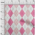 thumbnail image 2 of oneOone Velvet Pink Fabric Argyle Dress Material Fabric Print Fabric By The Yard 58 Inch Wide, 2 of 4