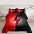 thumbnail image 2 of Homewish Red Black Bedding Comforter Set,Neon Lightning Twin Comforter Sets,Modern Abstract Desgin Bedding Set For Girls Boys,Microfiber Bedroom Decor Reversible,2-Piece, 2 of 8