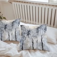 thumbnail image 6 of Throw Pillow Covers 20x20 Inch Set of 2, Grey Forest Waterproof Outdoor Pillow Covers, Abstract Vintage Oil Painting Trees Decorative Cushion Pillowcases for Couch, Sofa, Bed, Garden, Patio, 6 of 9