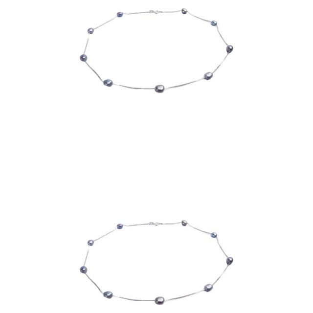 Collar de perlas de plata Minnieouse para mujer, gargantilla portátil de moda, color Blanco 45cm