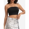 thumbnail image 2 of Womens Tube Tops Strapless Crop tops Basic Backless Sleeveless Bandeau Cute Summer Outfits Sexy Solid Tops, 2 of 6