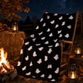 thumbnail image 6 of Under 1 dollar Halloween Savings Ghost Print Halloween Flannel Throw Blanket Soft Lap Cover for Sofa Bed office Camping Naps Multi-Purpose Holiday Decor Blanket Halloween Decorations indoor Outdoor, 6 of 7