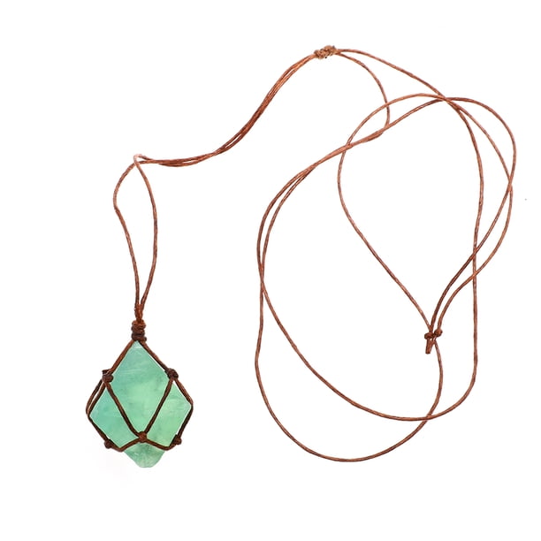 Collar de cristal de octaedro collar de piedras preciosas naturales collar de alambre colgante colgante