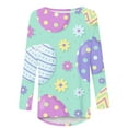 thumbnail image 4 of Tdoqot Easter Shirts for Women Plus Size- Cute Loose Fit Long Sleeve Casual Crewneck Blouse Tops Multicolor Size 4XL, 4 of 5