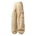 thumbnail image 4 of Yongwang Men's Corduroy Cargo Joggers Pants Drawstring Elastic Waist Pants Casual Tapered Pants with Pockets, 4 of 9