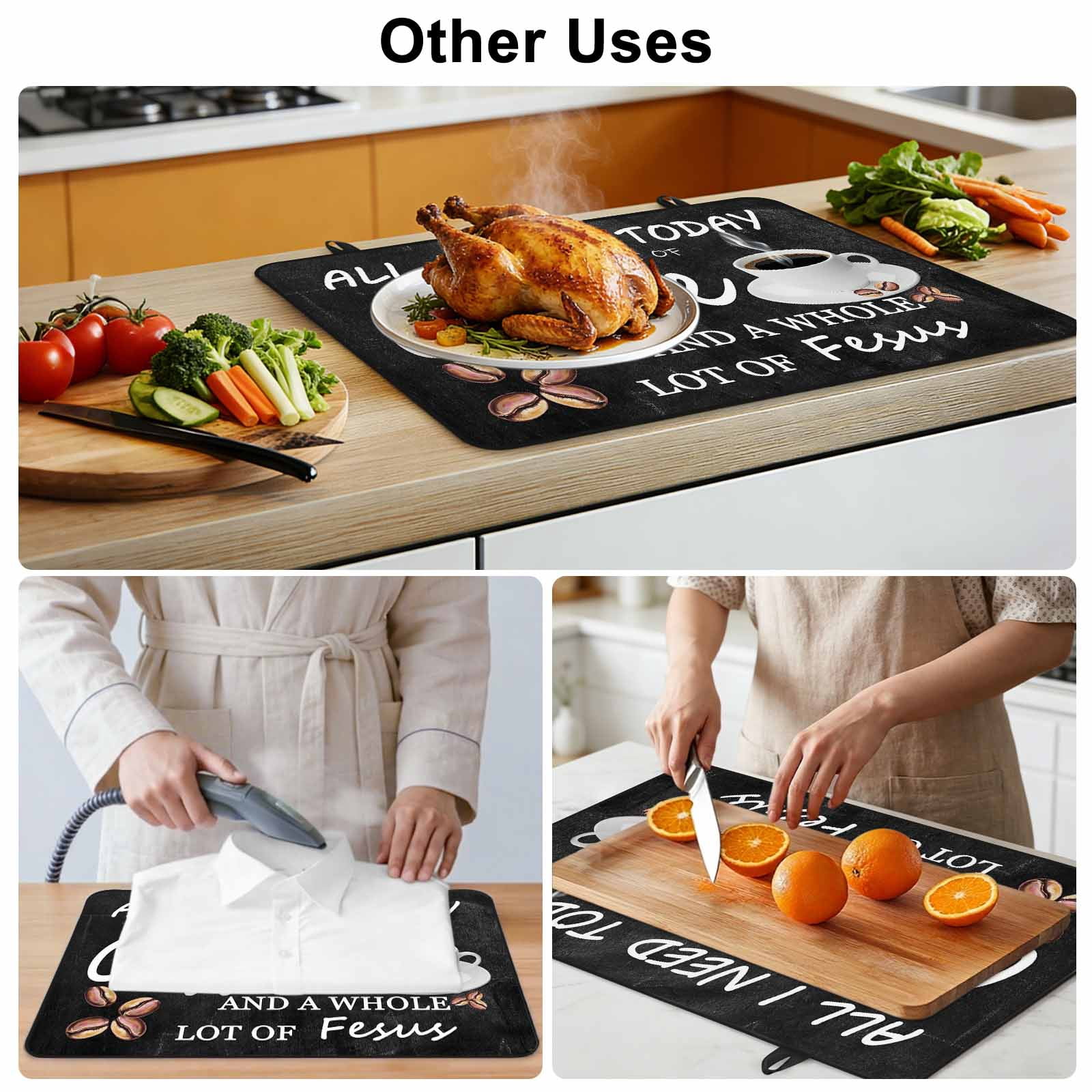 Vintage Coffee Stove Top Cover for Electric Stove, Heat-proof & Non Slip Glass Top Stove Cover Protector, Farmhouse Coffee Beans Cup Country Kitchen Flat Cooktop Rubber Mat 24x21 Inches