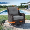 thumbnail image 4 of ALAULM 7PCS Rattan Patio Furniture Set, Wicker Outdoor Sofa Set w/2 Swivel Rocking Chairs, 2 coffee tables of different sizes, 2 Ottomans, Gray, 4 of 8