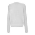 thumbnail image 2 of Suéter de punto elegante Gibobby de color sólido para mujer de manga larga con cuello redondo blanco L, 2 of 5