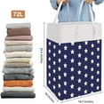 thumbnail image 6 of EVNELE Large Laundry Hamper, Waterproof Canvas Laundry Basket, Collapsible Storage Basket Bin for Kids Room, Toy Organizer, Nursery Hamper, Clothes Hamper, Stars, 6 of 7