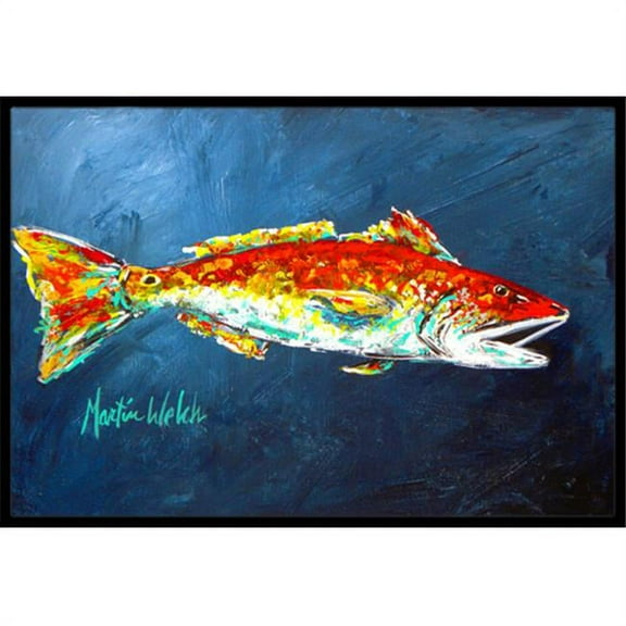 Carolines Treasures 24 x 36 in. Fish - Red Fish Red for Jarett Indoor Or Outdoor Doormat