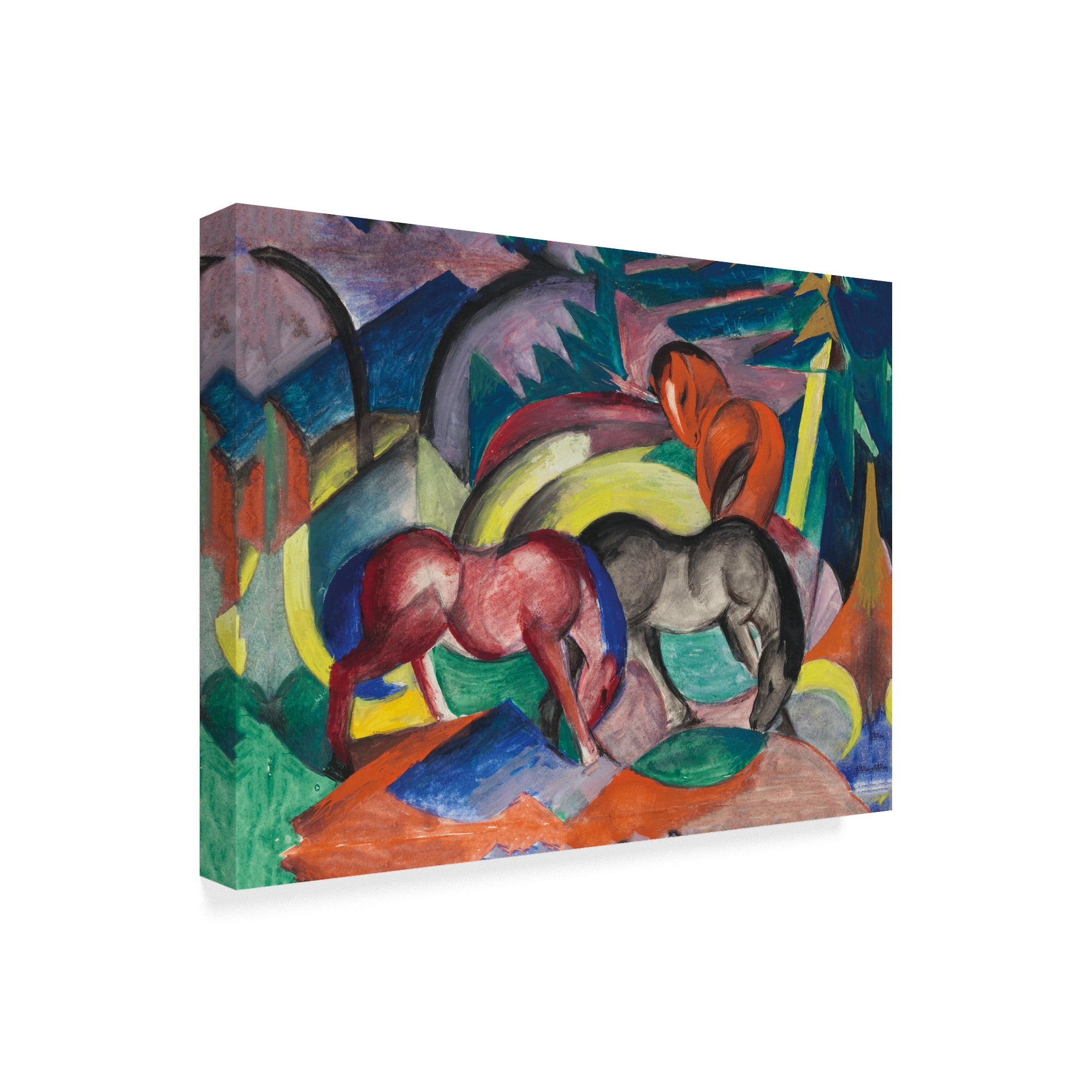 Trademark Fine Art 'Three Horses, 1912 ' Canvas Art by Franz Marc