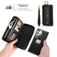 thumbnail image 5 of ELEHOLD Multi-Functional Wallet Phone Bag with Case for Samsung Galaxy S24 Plus,Large Capacity Card Slots Zipper Purse Detachable Magnetic Case with Wristband Lanyard for Samsung S24 Plus,Black, 5 of 9