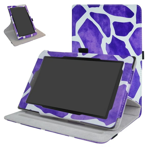 Labanema 7" All-New Fire 7 Tablet 2017 / Fire 7 2015 Case, 360 Degree Rotary Stand 7" All-New Fire 7 Tablet 2017 / Fire 7 2015 Cover (Zebra Purple)