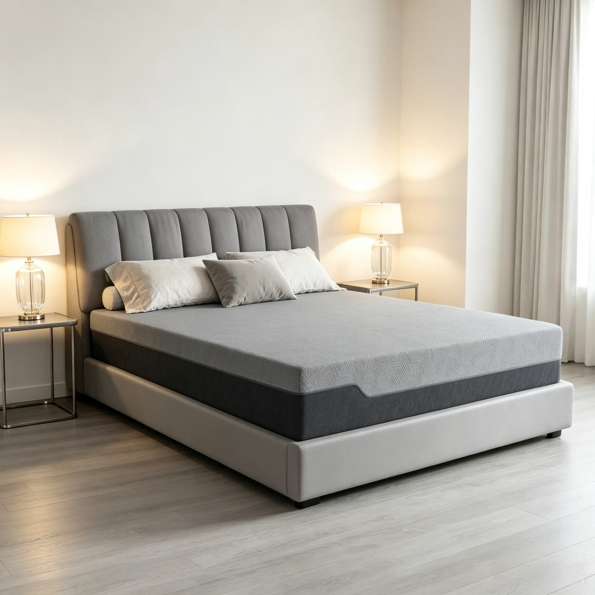 12 Inch Memory Foam Mattress, Pressure Relief Graphene Gel Cooling Copper Bed in a Box（Only Mattress）