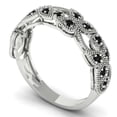 thumbnail image 2 of 0.17 ctw Wedding Band for Women - 14K White Gold Natural Onyx Stackable Eternity Ring, 2 of 6