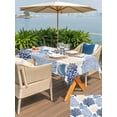 thumbnail image 5 of Outdoor Tablecloth with Umbrella Hole for Patio/Picnic/Party/Camping, Blue Beige Coastal Waterproof Table Cloth Rectangle Table Cover Washable, Summer Coral Beach Nautical (60"x 84"), 5 of 9