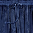 thumbnail image 5 of Women's Floral Embroidered Maxi Skirt - Over-Dyed Long Peasant Skirt, Ankle Length by CATALOG CLASSICS - Denim Blue - 4X, 5 of 7