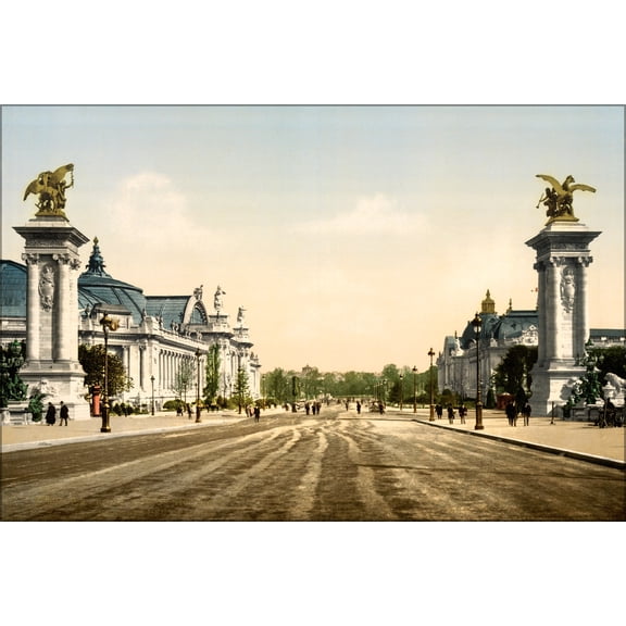 24"x36" Gallery Poster, Grand Palais and Petit Palais, Exposition Universal, 1900, Paris, France