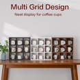 thumbnail image 6 of 9 Grid Vintage Coffee Mug Display Rack, 16inch Wall Mounted Wooden Curio Shadow Box Shelf, Cup Floating Shelves Display and Organizer (White), 6 of 13