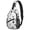 Chihuahua Grayscale White Pattern, variant on Labrador Retriever and Dog Paw Print Sling Backpack, Unisex Cycling Crossbody Bag with Side Mesh Pockets, Adjustable Ambidextrous Strap Gift Ideas for Hiking Cycling Walking