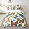 thumbnail image 2 of Erosebridal Colorful Butterfly Bedding Sets Twin Size, Rustic Animal Comforter Sets with Sheets, Flower Floral Decor, Reversible, 2 of 6