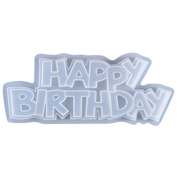 Toystoory Molde de epoxi de cristal para bricolaje con letras en inglés, listado de feliz cumpleaños, molde de silicona adecuado para usted y su familia Artesanía Toystoory HA022343-00
