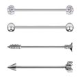 thumbnail image 2 of Con Barra Industrial De Acero Inoxidable De 4 Piezas - Plata Sunnimix Aretes de acero inoxidable, 2 of 7