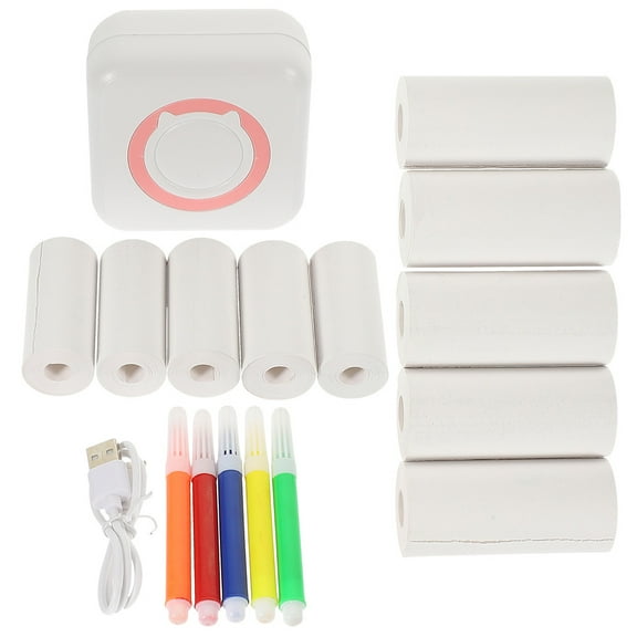 PartyKindom Address Label Printer Portable Label Maker Pink 1 Set