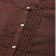 thumbnail image 5 of eloria Women's Fashion Solid Mandarin Collar Kurti, Fabric : Cotton, Color : Brown, Size : Large, 5 of 8
