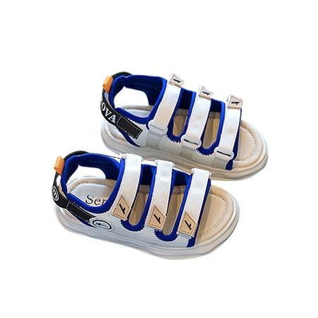 

UKAP Children Summer Sandal Open Toe Casual Shoes Ankle Strap Flat Sandals Comfort Unisex Beach Fashion Blue 10C