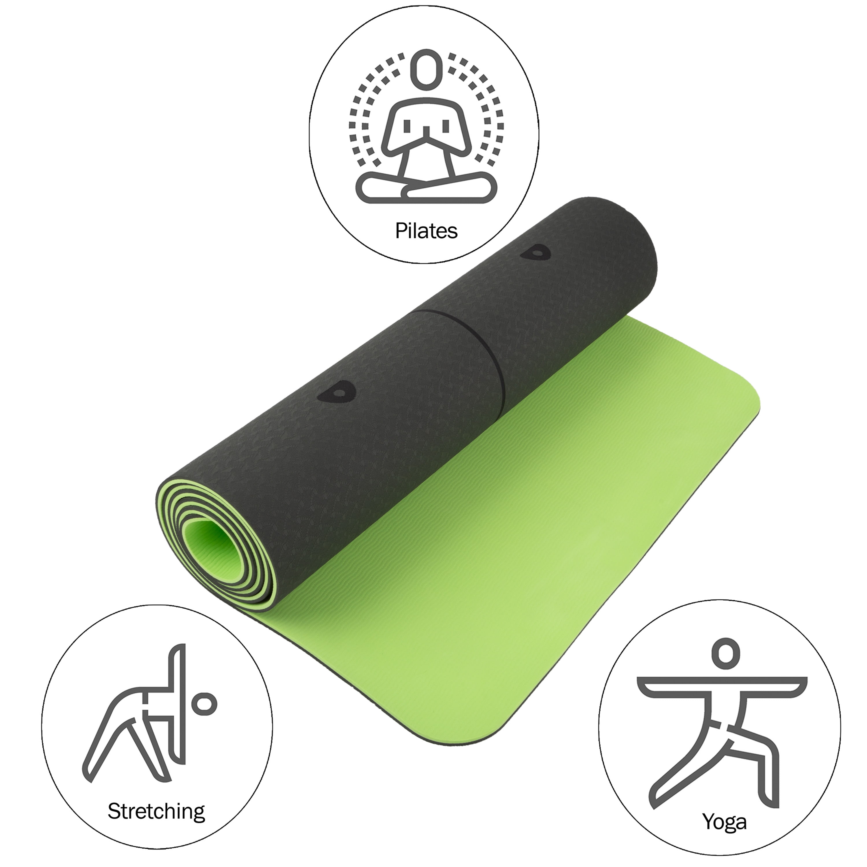 Non-Slip Yoga Mat with Alignment Marks '? Lightweight Exercise Mat with Carry Strap for Ho