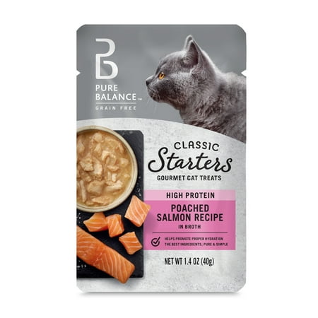 Pure Balance Classic Starters Gourmet Cat Treats, Poached Salmon in Broth, 1.4 oz