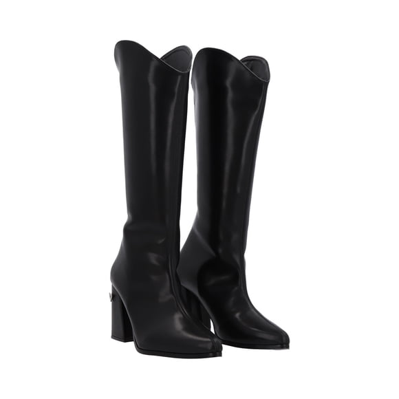 Platonia | Bota Larga Slim De Tacón Milan Cabra Piel Sintético Negro Para Mujer