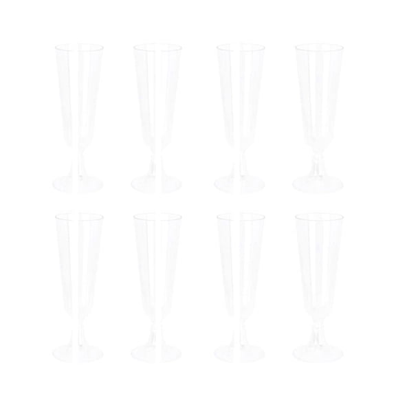 24Pcs Disposable Champagne Glass Goblet Plastic Test Glass Champagne Glass Cocktail Glass 4.7Oz (150Ml)