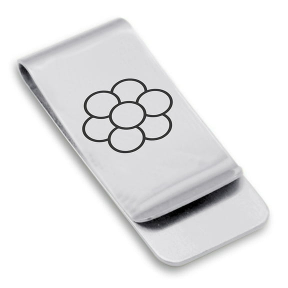 Stainless Steel Sacred Geometry Egg of Life Classic Slim Money Clip Credit Card Holder